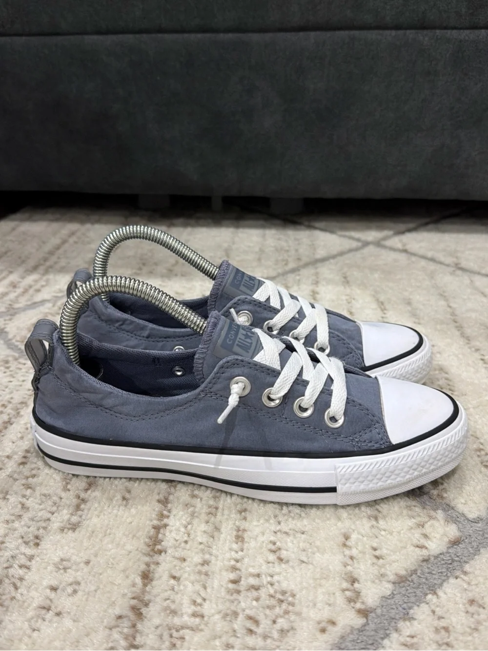 Converse Chuck Taylor All Star Shoreline Gray Slip On Sneakers 570485F Womens 7